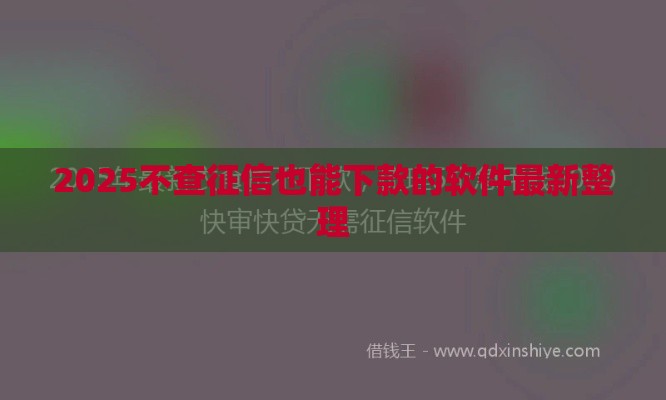2025不查征信也能下款的软件最新整理