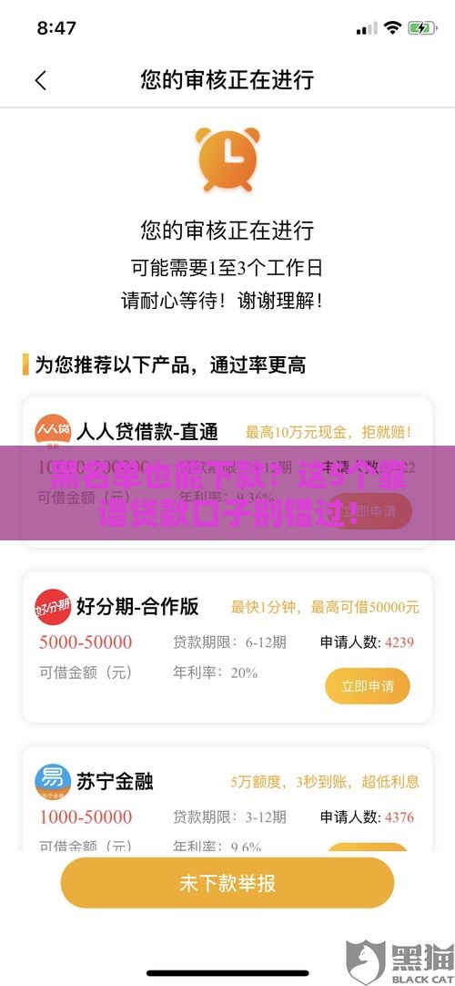 黑名单也能下款？这5个靠谱贷款口子别错过！