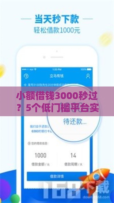 小额借钱3000秒过？5个低门槛平台实测+避坑指南