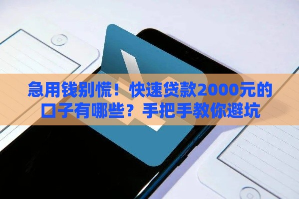 急用钱别慌！快速贷款2000元的口子有哪些？手把手教你避坑
