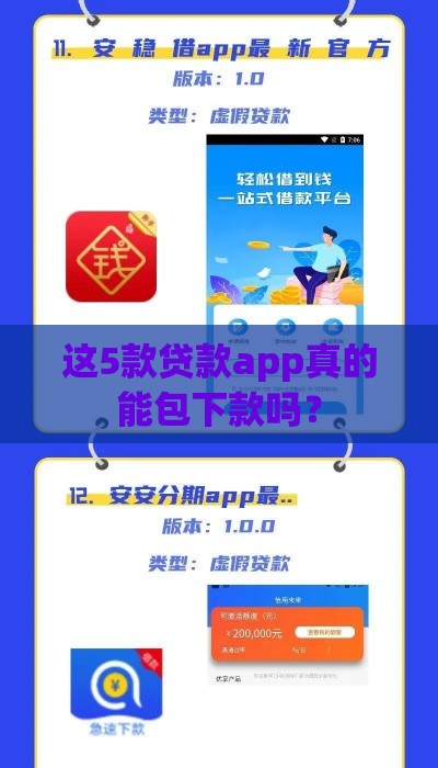 这5款贷款app真的能包下款吗？