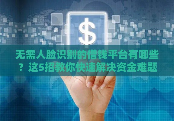 无需人脸识别的借钱平台有哪些？这5招教你快速解决资金难题