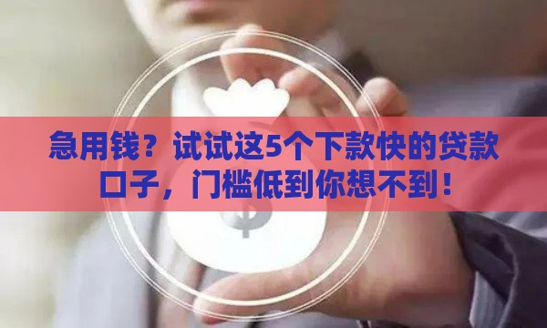急用钱？试试这5个下款快的贷款口子，门槛低到你想不到！