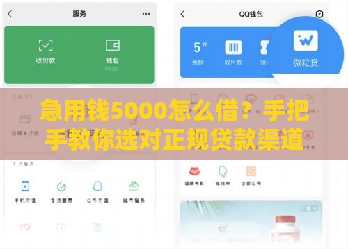 急用钱5000怎么借？手把手教你选对正规贷款渠道