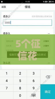 5个征信花也能下款的靠谱平台实测