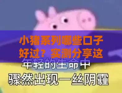小猪系列哪些口子好过？实测分享这几个靠谱平台！