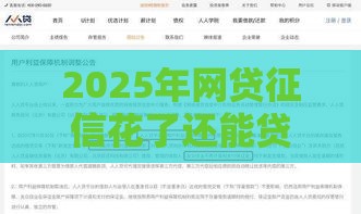 2025年网贷征信花了还能贷款吗？3招教你破解困局