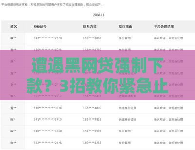 遭遇黑网贷强制下款？3招教你紧急止损！