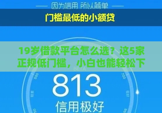 19岁借款平台怎么选？这5家正规低门槛，小白也能轻松下款！