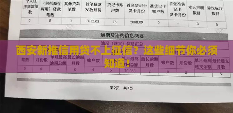 西安新推信用贷不上征信？这些细节你必须知道！