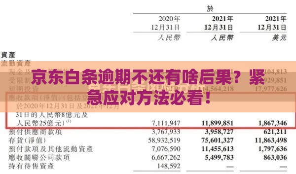 京东白条逾期不还有啥后果？紧急应对方法必看！