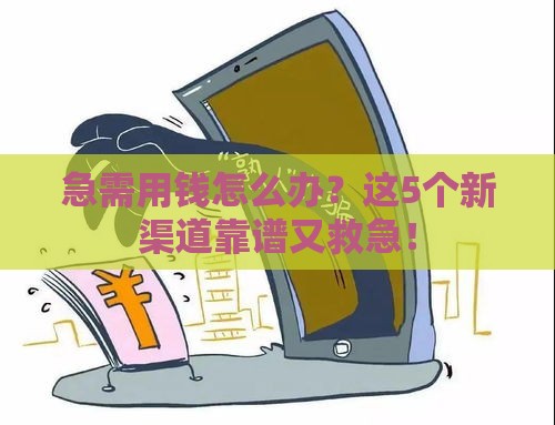 急需用钱怎么办？这5个新渠道靠谱又救急！
