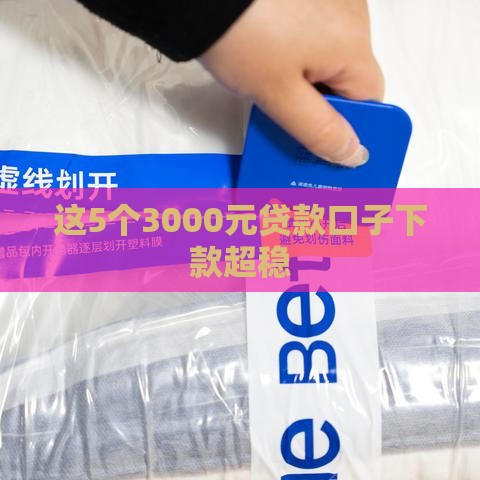 这5个3000元贷款口子下款超稳