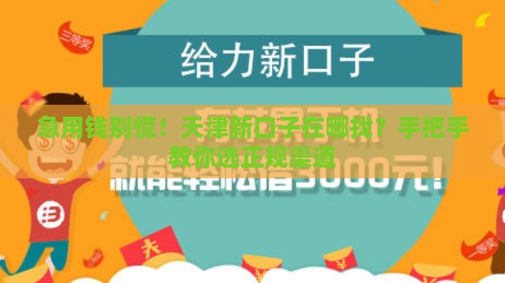 急用钱别慌！天津新口子在哪找？手把手教你选正规渠道