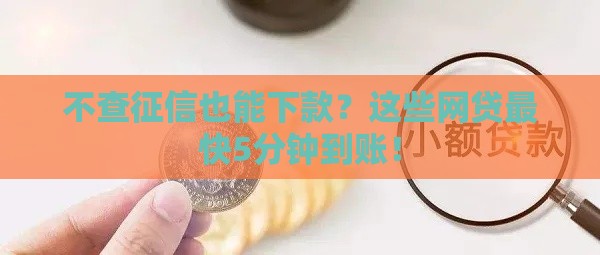 不查征信也能下款？这些网贷最快5分钟到账！