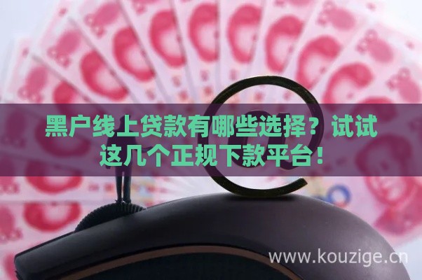 黑户线上贷款有哪些选择？试试这几个正规下款平台！
