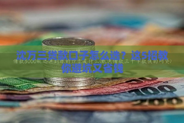 沈万三贷款口子怎么选？这5招教你避坑又省钱