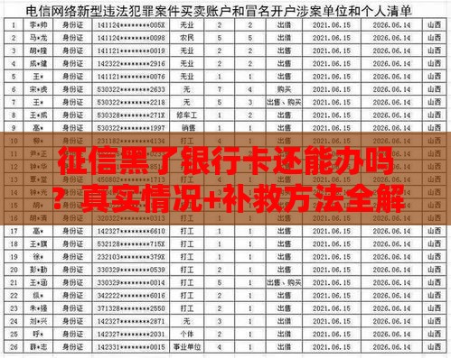征信黑了银行卡还能办吗？真实情况+补救方法全解析！