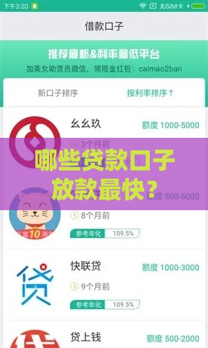 哪些贷款口子放款最快？