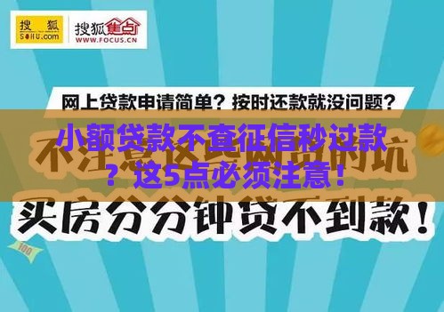 小额贷款不查征信秒过款？这5点必须注意！
