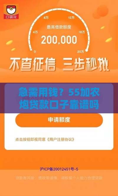 急需用钱？55加农炮贷款口子靠谱吗？这3个避坑技巧必看！