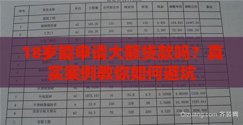 18岁能申请大额贷款吗？真实案例教你如何避坑