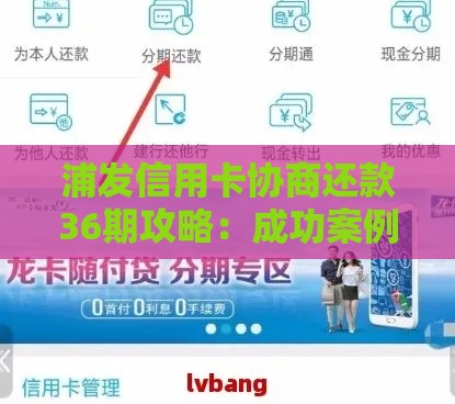 浦发信用卡协商还款36期攻略：成功案例+申请流程详解