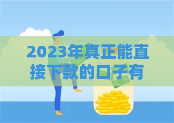 2023年真正能直接下款的口子有哪些？