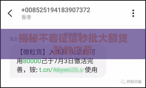 揭秘不看征信秒批大额贷款的内幕
