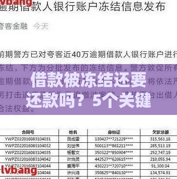 借款被冻结还要还款吗？5个关键点说透真实规则