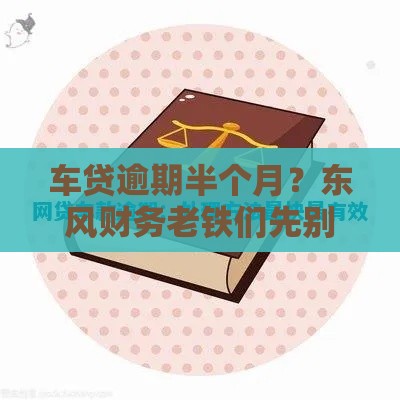车贷逾期半个月？东风财务老铁们先别慌，手把手教你如何补救