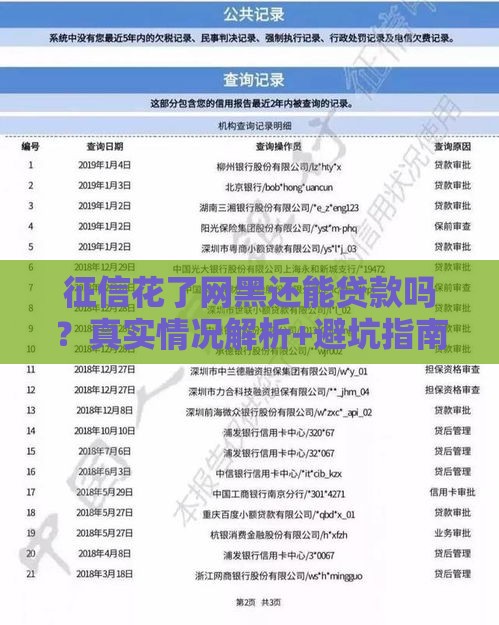 征信花了网黑还能贷款吗？真实情况解析+避坑指南！