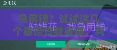急用钱？试试这几个靠谱贷款渠道，利息低到账快！
