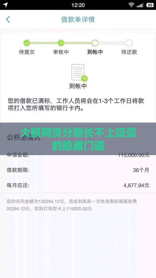 大额网贷分期长不上征信的隐藏门道