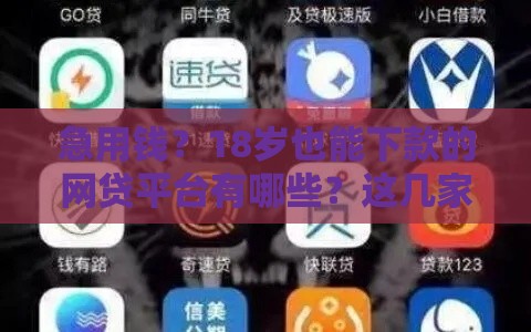 急用钱？18岁也能下款的网贷平台有哪些？这几家靠谱推荐！