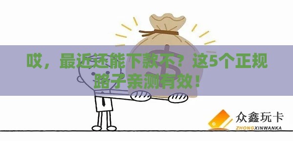 哎，最近还能下款不？这5个正规路子亲测有效！