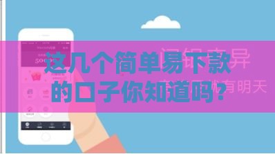 这几个简单易下款的口子你知道吗？