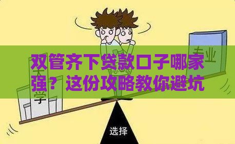 双管齐下贷款口子哪家强？这份攻略教你避坑选靠谱
