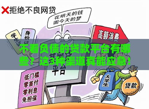 不看负债的贷款平台有哪些？这3种渠道真能应急！