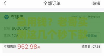 急用钱？老哥实测这几个秒下款口子靠谱吗？