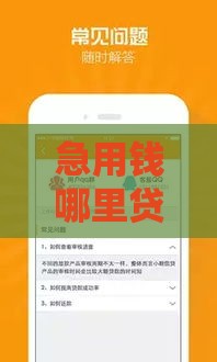 急用钱哪里贷？大王钱柜入口+贷款口子申请攻略！