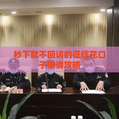 秒下款不回访的征信花口子申请攻略