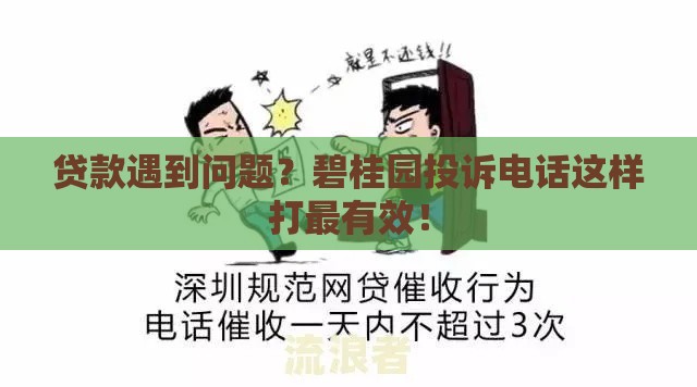 贷款遇到问题?碧桂园投诉电话这样打最有效! 贷款遇到问题?碧桂园投诉电话这样打最有效!