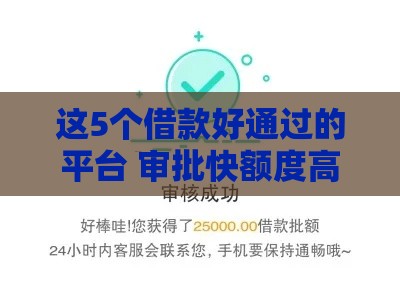 这5个借款好通过的平台 审批快额度高
