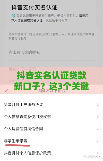 抖音实名认证贷款新口子？这3个关键点千万别忽略！