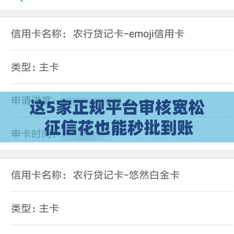 这5家正规平台审核宽松 征信花也能秒批到账