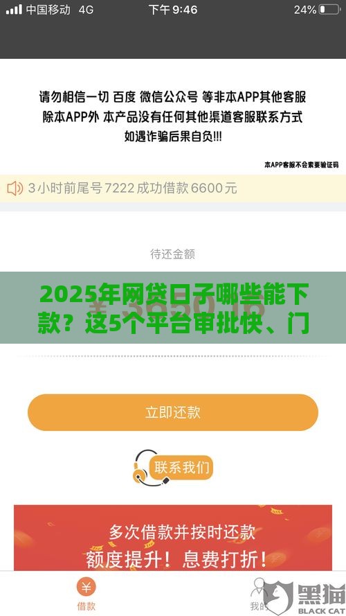 2025年网贷口子哪些能下款？这5个平台审批快、门槛低！