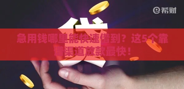 急用钱哪里能快速借到？这5个靠谱渠道放款最快！