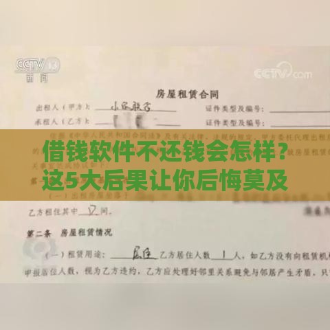 借钱软件不还钱会怎样？这5大后果让你后悔莫及！