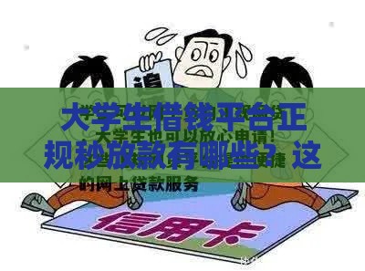 大学生借钱平台正规秒放款有哪些？这5个靠谱渠道安全又省心